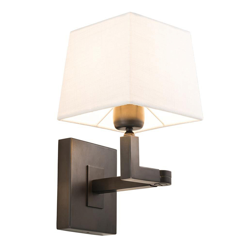 Бра Eichholtz Wall Lamp Cambell Bronze Темная бронза Бежевый Бра Eichholtz Wall Lamp Cambell Bronze Темная бронза Бежевый в Волгограде | Loft Concept