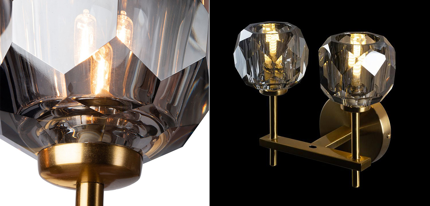 Бра RH Boule de Cristal Double Sconce smoky Бра RH Boule de Cristal Double Sconce smoky - Loft-Concept в Волгограде