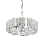 Люстра круглая на цепи цвета хром с прозрачными рельефными хрустальными пластинами Textured Glass Chandelier варинант исполнения - 1 | Loft Concept в Волгограде