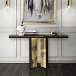 Консоль чёрная с позолоченной центральной частью Beyond Console варинант исполнения - 4 | Loft Concept в Волгограде