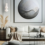 Подвесной светильник белого цвета с тремя геометрическими плафонами Alora Mood варинант исполнения - 7 | Loft Concept в Волгограде