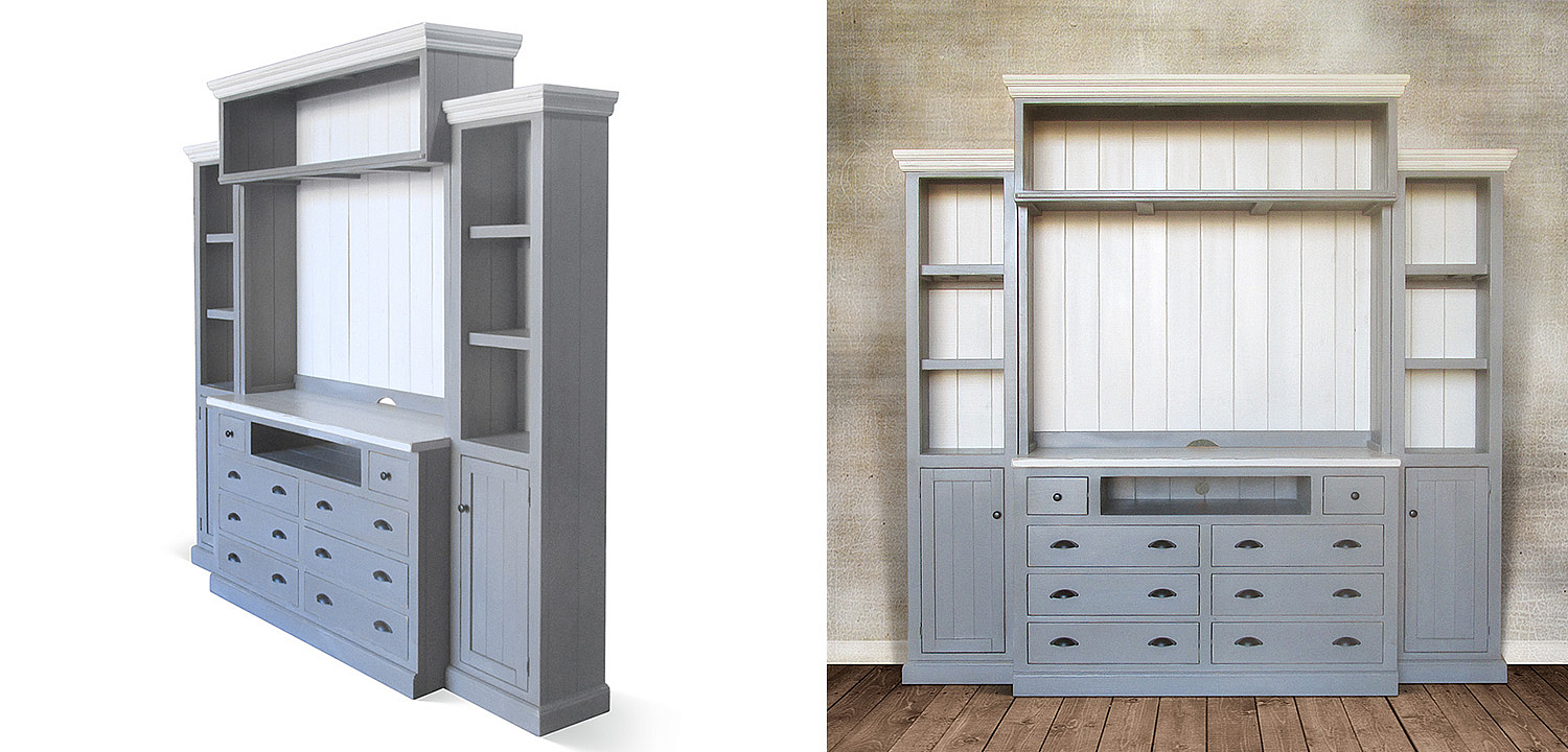 Шкаф-стеллаж Sandro Provence HARMONIE Weathered Grey Шкаф-стеллаж Sandro Provence HARMONIE Weathered Grey - Loft-Concept в Волгограде