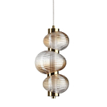 Подвесной светильник с 3-мя рифлеными стеклянными шарами Marcelh Light варинант исполнения - 1 | Loft Concept в Волгограде