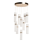 Люстра каскадная с прозрачными цилиндрическими плафонами Jenae Glass Tube Lighting варинант исполнения - 2 | Loft Concept в Волгограде