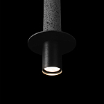 Подвесной светильник с узким цилиндрическим плафоном и черным металлическим декором Concrete Pipe варинант исполнения - 7 | Loft Concept в Волгограде