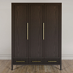 Большой Шкаф Primo Темный орех с 3 дверьми и 3 выдвижными ящиками варинант исполнения - 1 | Loft Concept в Волгограде