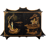 Винтажная полка в Китайском стиле c ручной росписью Chinese Shelf Black варинант исполнения - 1 | Loft Concept в Волгограде