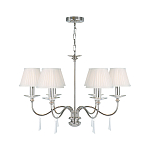 Люстра цвета никель с прозрачными стеклянными подвесками в форме капель Elstead Lighting варинант исполнения - 2 | Loft Concept в Волгограде