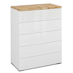 Комод с белым глянцевым фасадом с 5-ю ящиками Grace of Furniture  варинант исполнения - 1 | Loft Concept в Волгограде