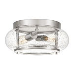 Потолочный светильник цвета никель с плафоном из прозрачного фактурного стекла Quoizel варинант исполнения - 1 | Loft Concept в Волгограде