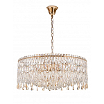 Люстра круглая с хрустальными подвесками на золотистом каркасе Roul Crystal Light варинант исполнения - 9 | Loft Concept в Волгограде