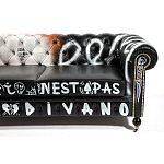 Диван Честерфильд граффити graffiti Orange Sofa натуральная кожа варинант исполнения - 9 | Loft Concept в Волгограде
