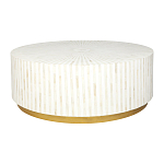 Стол журнальный Белый RADIAL BONE INLAY COFFEE TABLE NATURAL варинант исполнения - 1 | Loft Concept в Волгограде