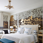 Обои ручная роспись в стиле Арт-деко Rateau Colourway SC-243 on Deep Rich Gold gilded paper варинант исполнения - 1 | Loft Concept в Волгограде