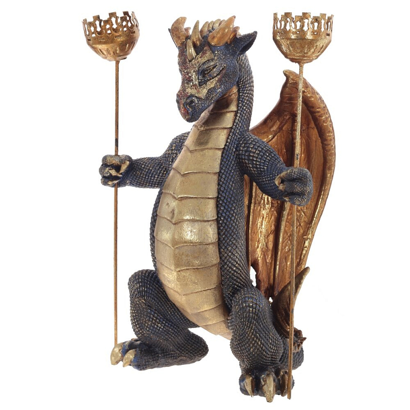 Подсвечник Дракон Dragon with Two Candlesticks Мульти Золотой Синий Коричневый Подсвечник Дракон Dragon with Two Candlesticks Мульти Золотой Синий Коричневый в Волгограде | Loft Concept