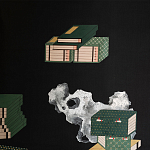 Обои ручная роспись The Art of Learning and Steps for the Flowers by Teo Yang Original colourway on Pitch dyed silk варинант исполнения - 3 | Loft Concept в Волгограде