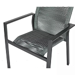 Стул темно-серый с высокой плетеной спинкой и сиденьем Braided Strength варинант исполнения - 7 | Loft Concept в Волгограде