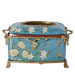 Салфетница прямоугольная голубого цвета с цветами и бабочками Blue Garden варинант исполнения - 1 | Loft Concept в Волгограде