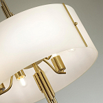 Люстра на штанге с белым круглым плафоном на бронзовом основании с вертикальным декором из металлических трубок Sohne варинант исполнения - 4 | Loft Concept в Волгограде