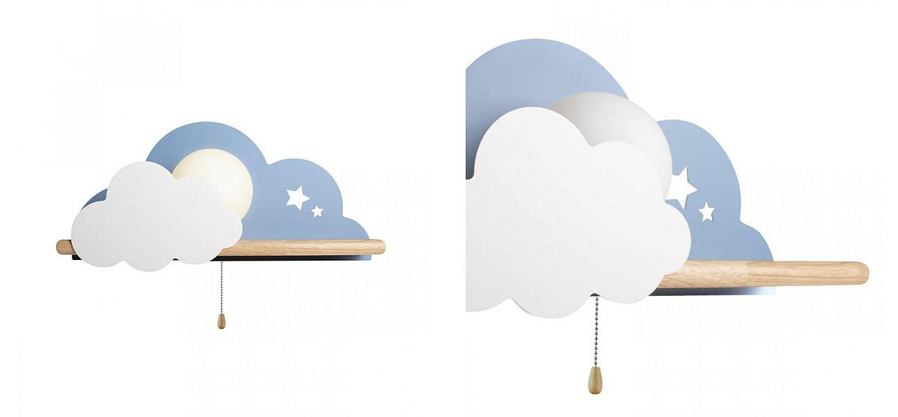 Бра с полкой голубое Облако Wall Lamp Blue Cloud Бра с полкой голубое Облако Wall Lamp Blue Cloud - Loft-Concept в Волгограде