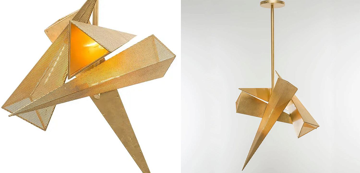 Люстра Susan Hornbeak TRYSTAN CHANDELIER - Gold Leafed Perforated Steel Pyramids Gold Люстра Susan Hornbeak TRYSTAN CHANDELIER - Gold Leafed Perforated Steel Pyramids Gold - Loft-Concept в Волгограде