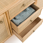 Длинный комод из ротанга с дверцами и ящиками Simone Rattan Chest of Drawers варинант исполнения - 4 | Loft Concept в Волгограде