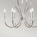 Люстра цвета никель с 6-ю лампами и стеклянными подвесками Elstead Lighting варинант исполнения - 5 | Loft Concept в Волгограде