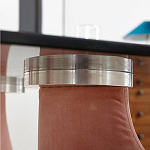 Обеденный стол со стеклянной столешницей и розовыми ножками с тканевой обивкой Wrigley варинант исполнения - 3 | Loft Concept в Волгограде