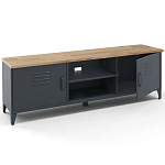 ТВ-тумба из металла и столешницей из массива дуба Metal Wood TV-Stand варинант исполнения - 3 | Loft Concept в Волгограде