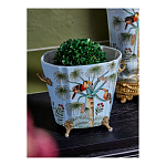 Кашпо из голубого фарфора с бронзовыми элементами Blue Garden варинант исполнения - 4 | Loft Concept в Волгограде