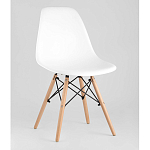 Пластиковый стул на ножках из массива бука Eames White  варинант исполнения - 1 | Loft Concept в Волгограде