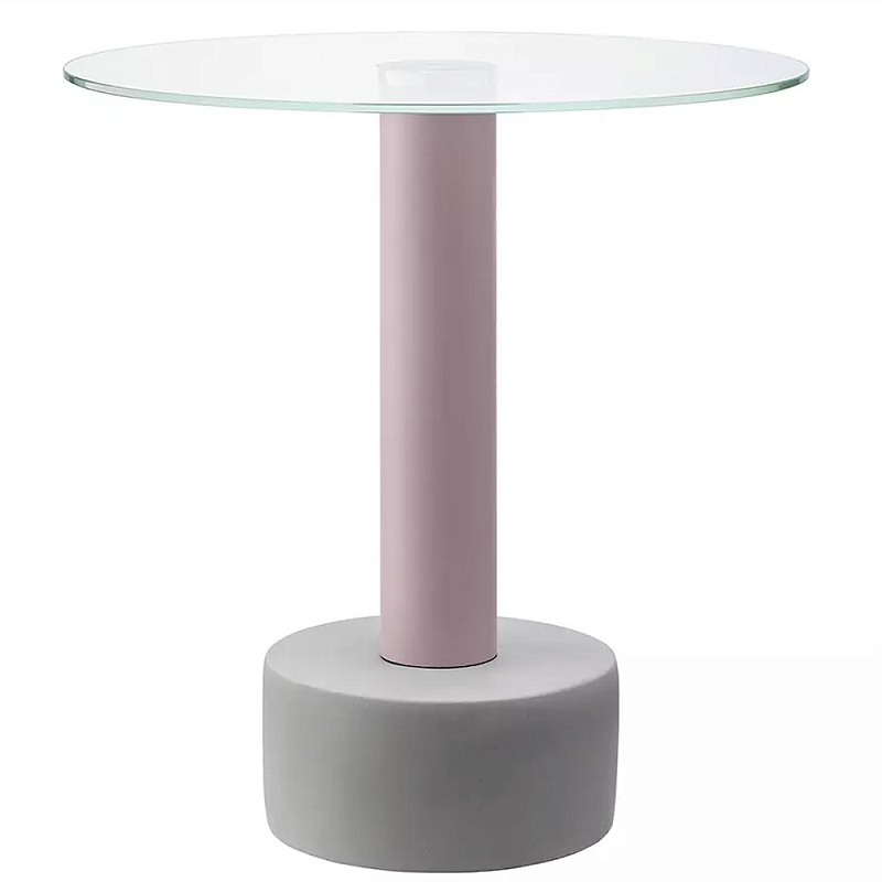 Кофейный столик с круглой прозрачной столешницей на розовом основании Round Table Розовый Синий Прозрачный Кофейный столик с круглой прозрачной столешницей на розовом основании Round Table Розовый Синий Прозрачный в Волгограде | Loft Concept