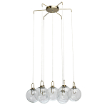 Люстра с 7-ю плафонами из прозрачного стекла в форме шара Orb Cascade  варинант исполнения - 4 | Loft Concept в Волгограде