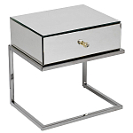 Тумбочка зеркальная с ящиком Mirror Chrome Cabinet варинант исполнения - 1 | Loft Concept в Волгограде