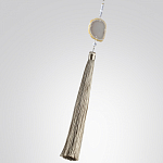 Люстра подвесная с 8-ю шарообразными плафонами из белого стекла с подвесками из камня и кисточками Agatelle варинант исполнения - 9 | Loft Concept в Волгограде