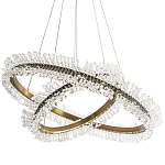 Люстра два кольца с хрустальным декором Rowan Crystal Ring Horizontal Brass Chandelier варинант исполнения - 1 | Loft Concept в Волгограде