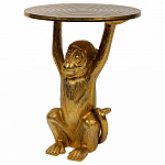 Столик с подстольем в виде обезьянки Bombay Gold варинант исполнения - 1 | Loft Concept в Волгограде
