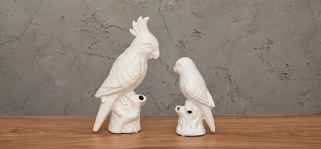 Фигурка керамика белый попугай Small Parrot Фигурка керамика белый попугай Small Parrot - Loft-Concept в Волгограде