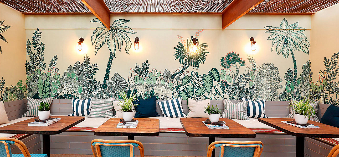 Обои ручная роспись Bahamian Beach Original colourway on Celadon painted Xuan paper Обои ручная роспись Bahamian Beach Original colourway on Celadon painted Xuan paper - Loft-Concept в Волгограде