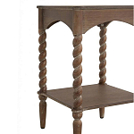 Приставной столик деревянный с резными ножками и нижней полкой Vintage Side Table Brown Wood варинант исполнения - 1 | Loft Concept в Волгограде