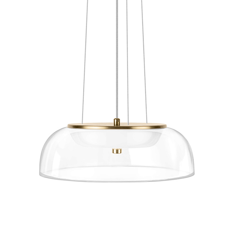 Подвесной светильник  с плоским прозрачным стеклянным плафоном Grada Light Бронза Прозрачное Стекло в Волгограде | Loft Concept 