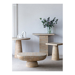 Столик кофейный кремового цвета с овальной столешницей и круглым основанием Cream Dalmen Table варинант исполнения - 8 | Loft Concept в Волгограде