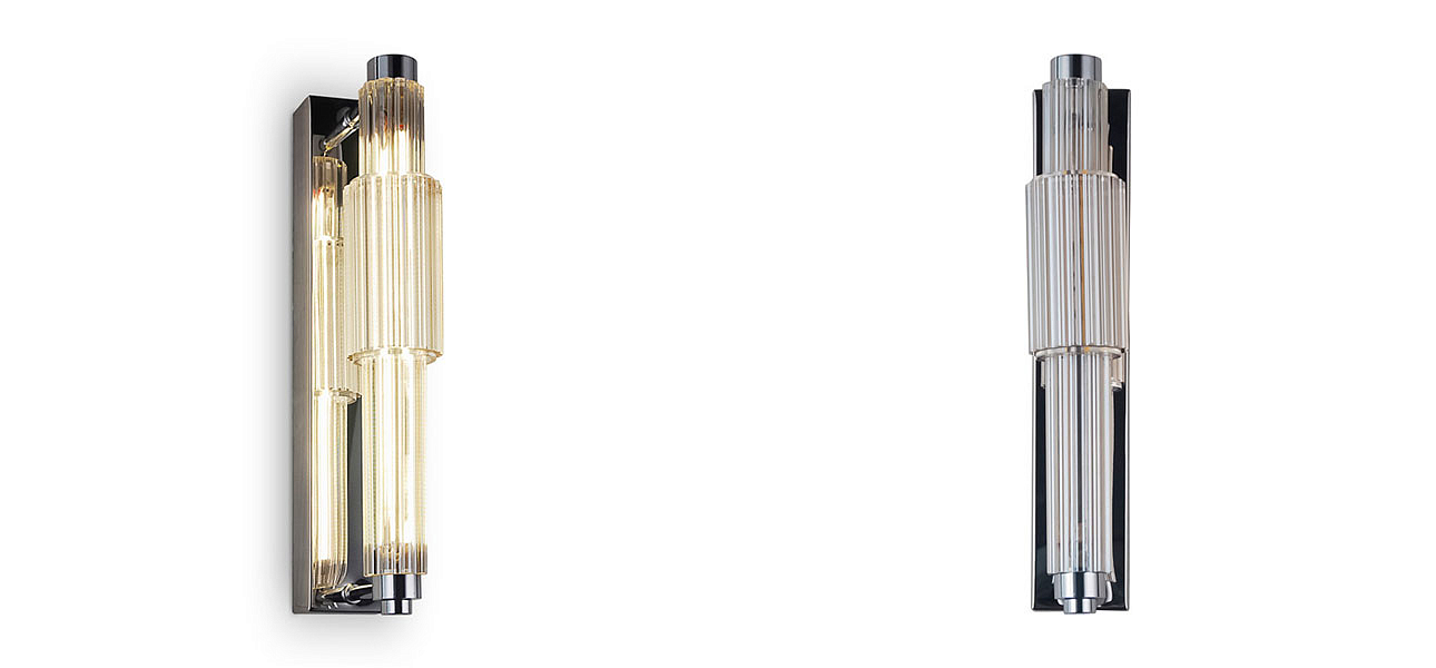 Бра с вертикальным узким плафоном Fuse Crystal Beige Бра с вертикальным узким плафоном Fuse Crystal Beige - Loft-Concept в Волгограде