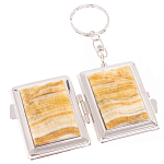 Зеркало брелок складное двухстороннее из натурального камня Оникс Silver Stone Mirrors варинант исполнения - 2 | Loft Concept в Волгограде