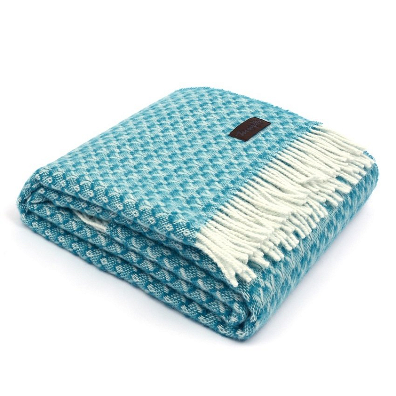 Плед BRIAS TRIANGLE 1510 Marzotto Голубой в Волгограде | Loft Concept 