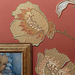 Обои с вышивкой ручной работы Deco Flowers Original colourway on wool sateen варинант исполнения - 2 | Loft Concept в Волгограде