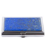 Визитница карманная металлическая с накладкой из натурального камня Лазурит Stone Business Card Holders  варинант исполнения - 1 | Loft Concept в Волгограде