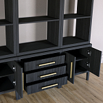 Модульный стеллаж Primo из трех составных элементов Черный дуб варинант исполнения - 5 | Loft Concept в Волгограде