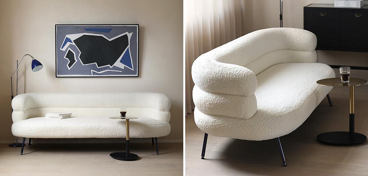 Диван Boyle White Boucle Sofa Диван Boyle White Boucle Sofa - Loft-Concept в Волгограде