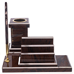 Настольный письменный набор из природного камня обсидиана с декором в виде орла Golden Eagle варинант исполнения - 5 | Loft Concept в Волгограде